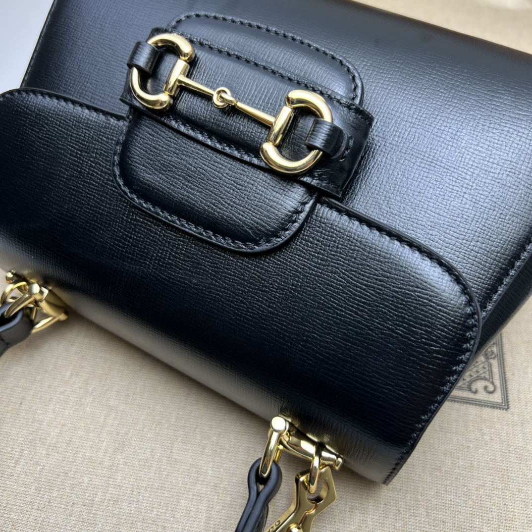 Bagsaaa Gvc*1 Horsebit 1955 mini top handle bag 703848 black - 22cm