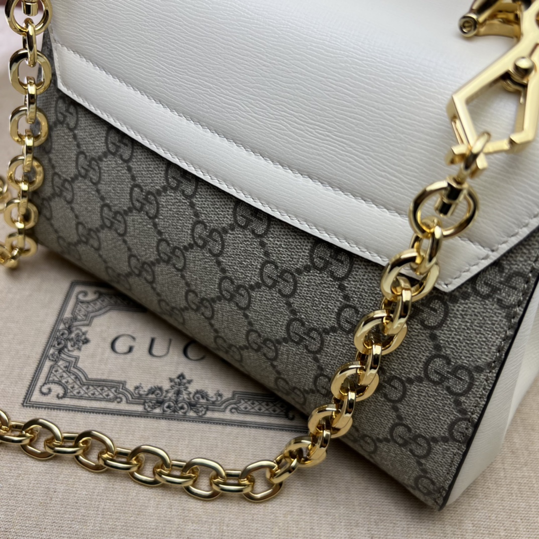 Bagsaaa Gvc*1 Horsebit 1955 mini top handle bag 703848 beige & white - 22cm