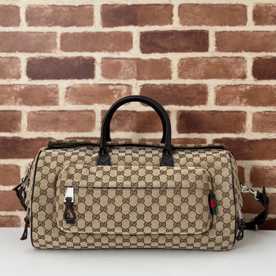 Bagsaaa Gvc*1 GG canvas small duffle bag 800185 beige & brown - 42cm