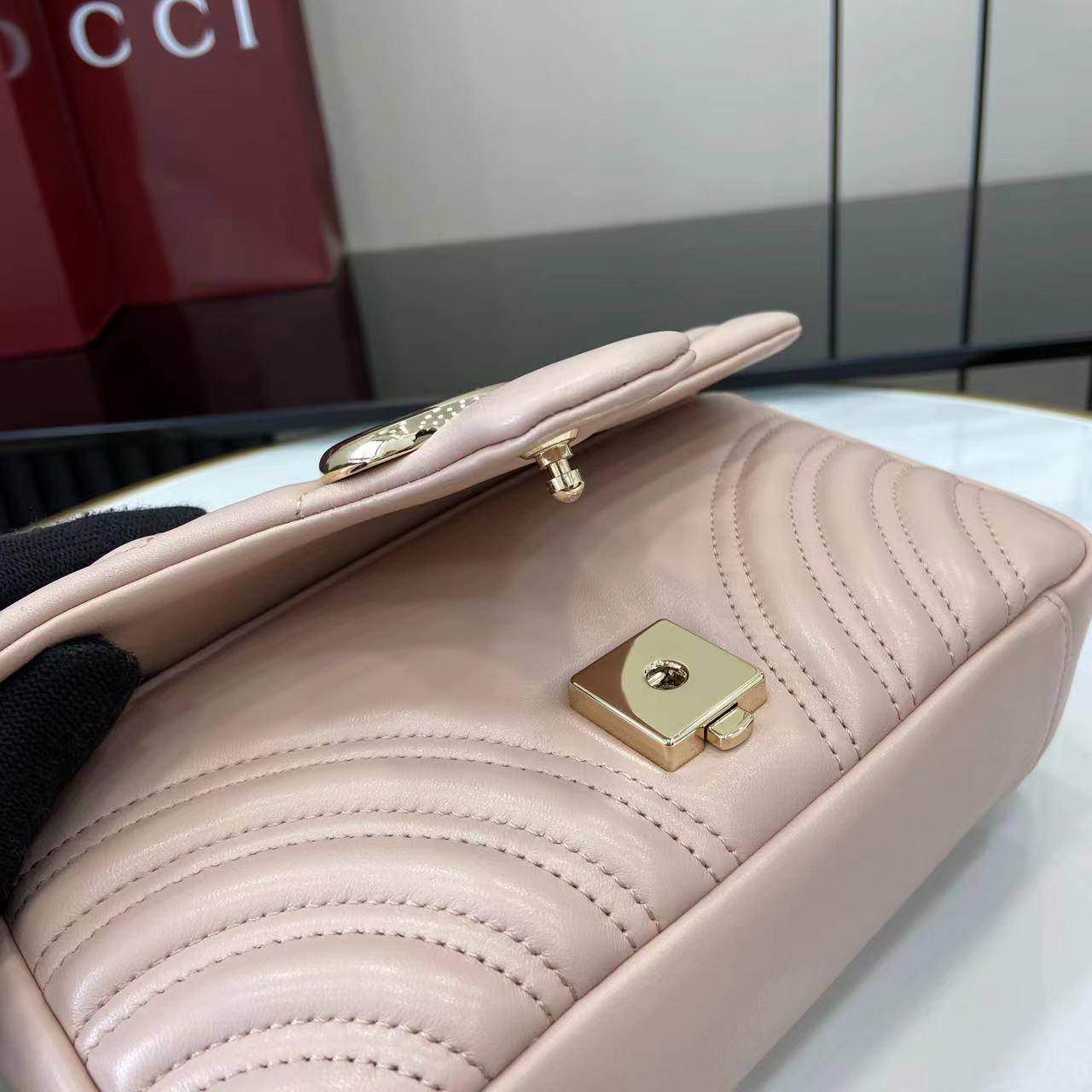 Bagsaaa Gvc*1 GG Marmont small shoulder bag 837280 light pink - 22cm