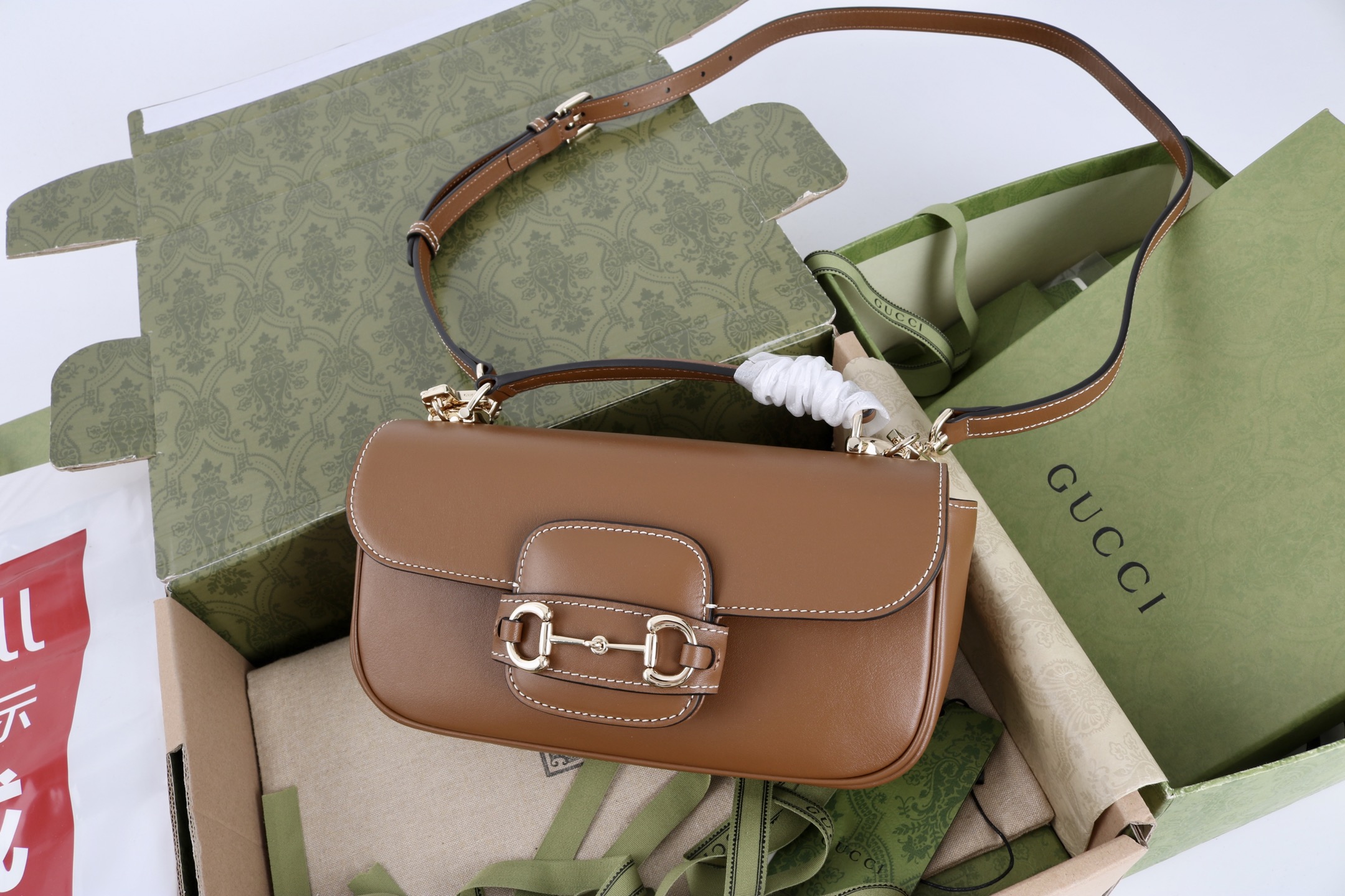 Bagsaaa Gvc*1 Horsebit 1955 small top handle bag 815206 Brown - 22cm