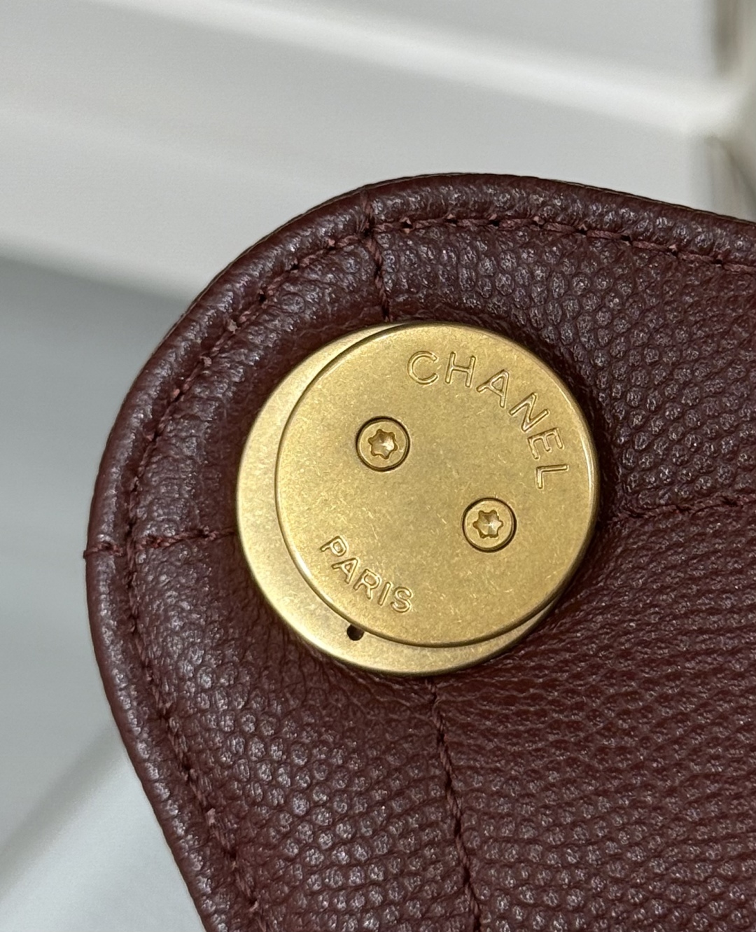 Bagsaaa Ch**el 25 Small Handbag AS5293 Burgundy - 30cm