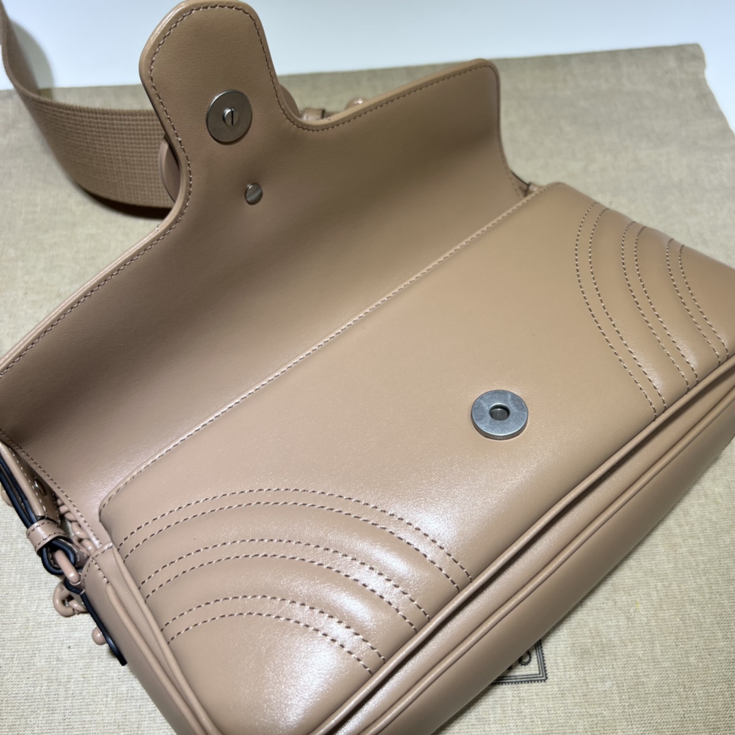Bagsaaa Gvc*1 GG Marmont small shoulder bag 734814 beige - 26.5cm