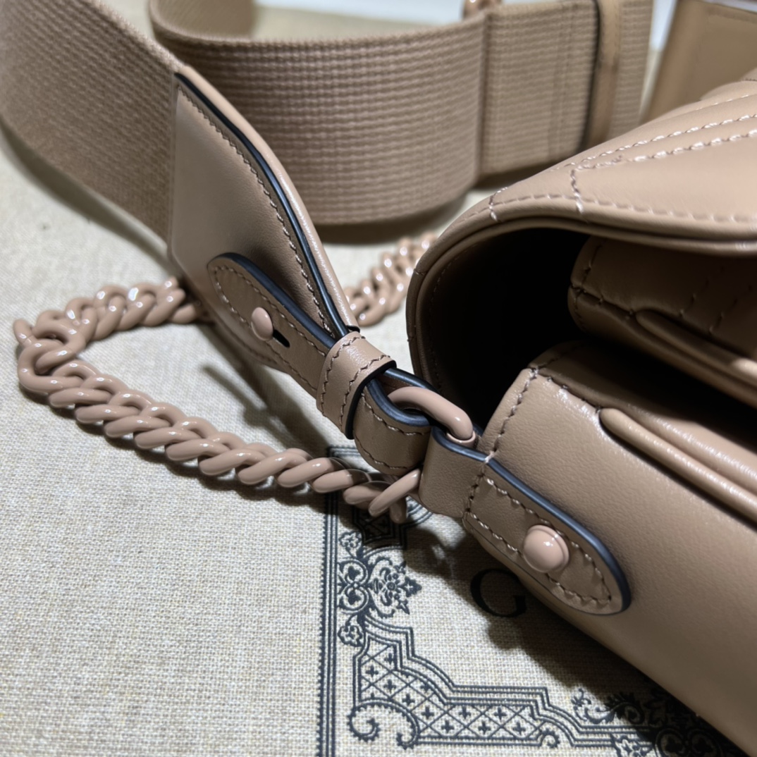 Bagsaaa Gvc*1 GG Marmont small shoulder bag 734814 beige - 26.5cm