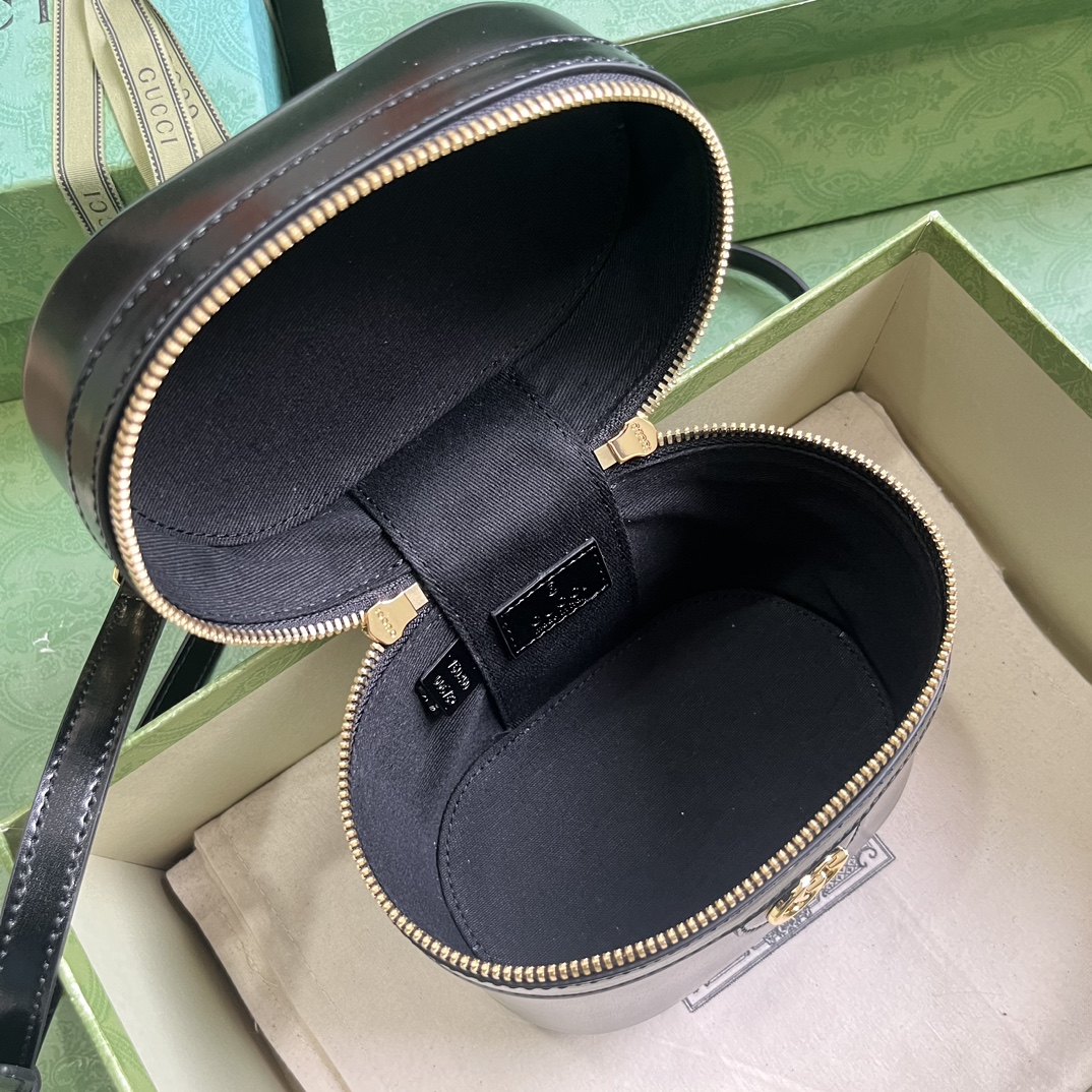 Bagsaaa Gvc*1 Mini vanity bag with bamboo handle 760200 black - 15.5cm