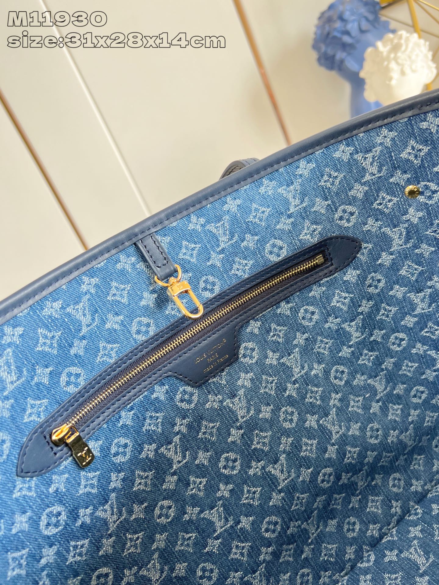 Bagsaaa LV M14856 Neverfull MM Denim Blue - 31cm