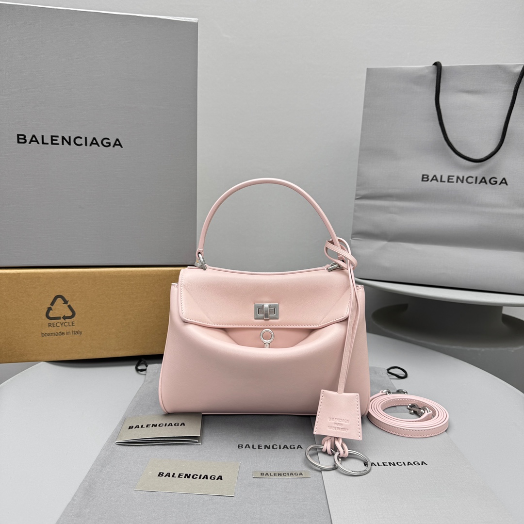 Bagsaaa Ba1en*iaga Rodeo Mini Handbag in light pink - 23x10x8cm
