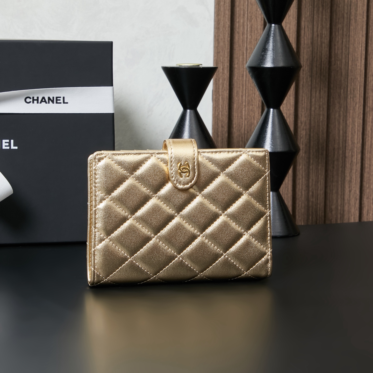 Bagsaaa Ch**el Gold Wallet - 15*10*3cm