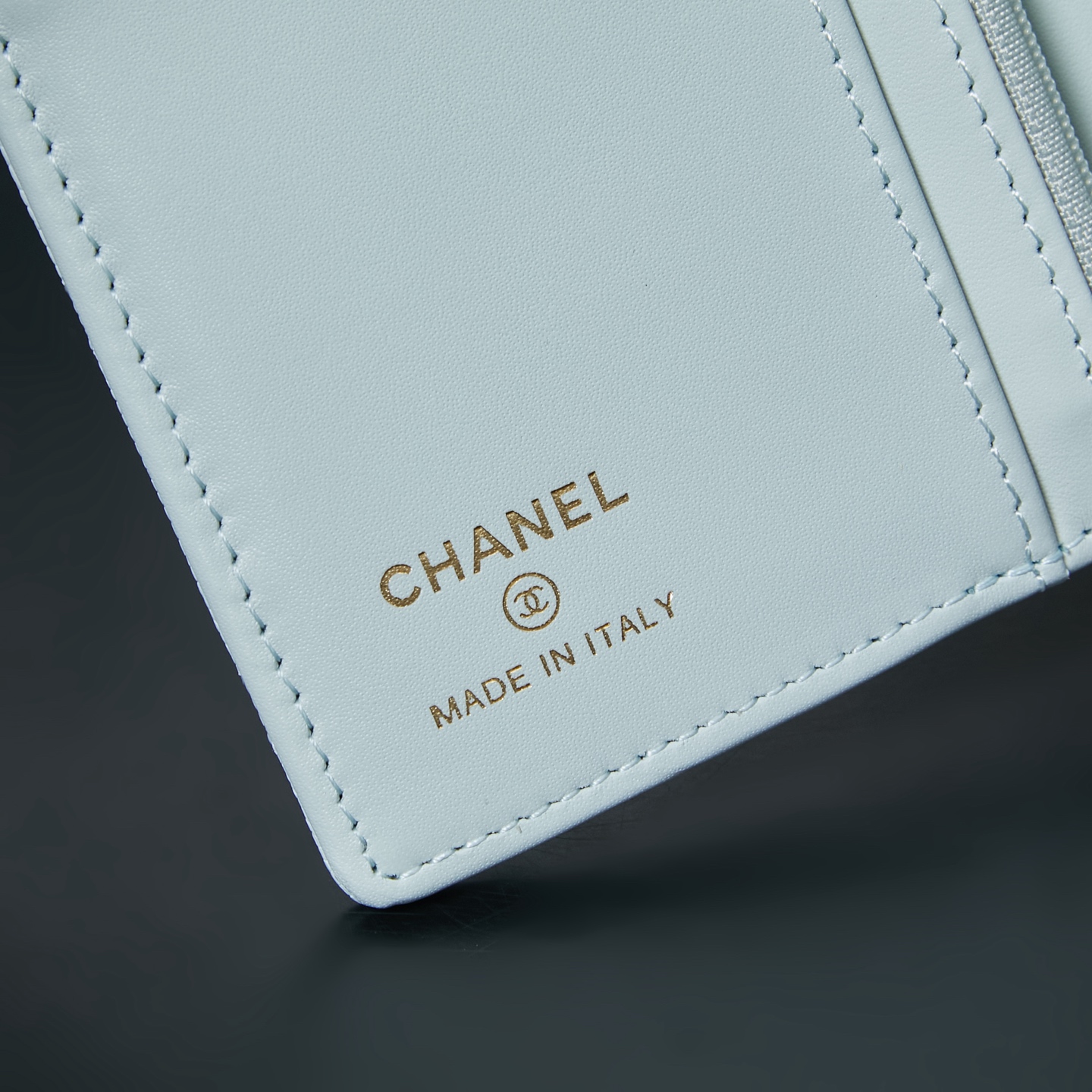 Bagsaaa Ch**el Light Blue Wallet - 15*10*3cm