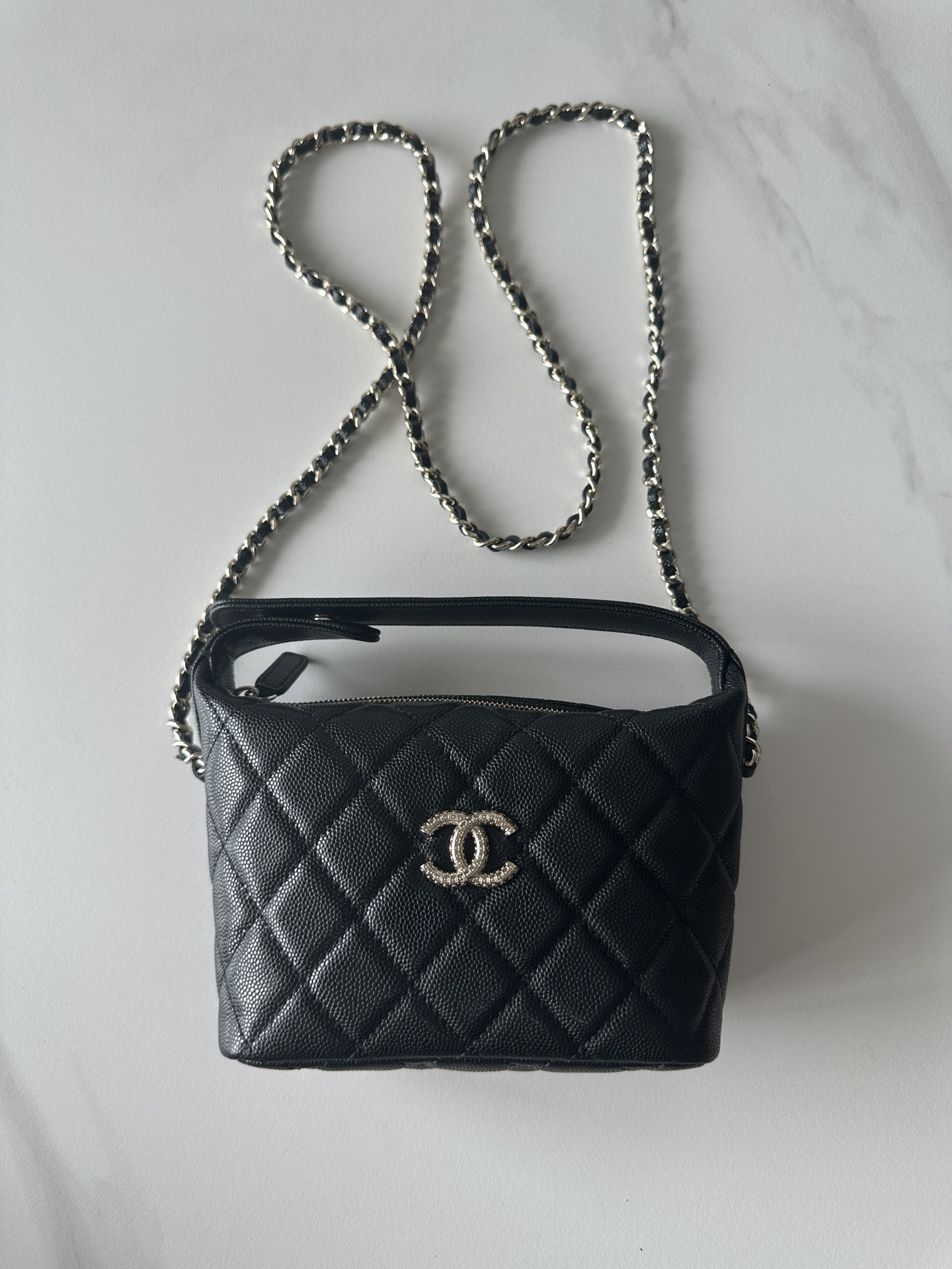 Bagsaaa Ch**el Clutch with chain AP4747 Black - 21.5cm