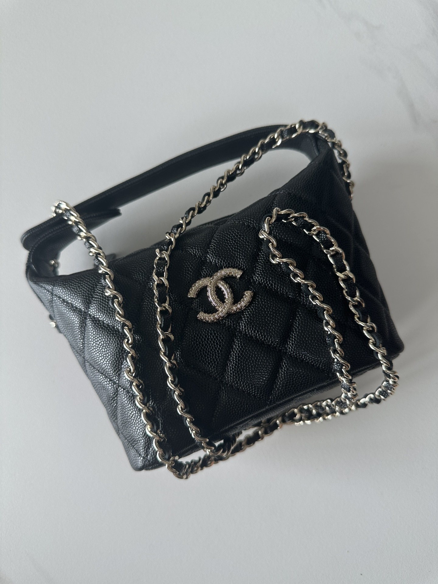 Bagsaaa Ch**el Clutch with chain AP4747 Black - 21.5cm