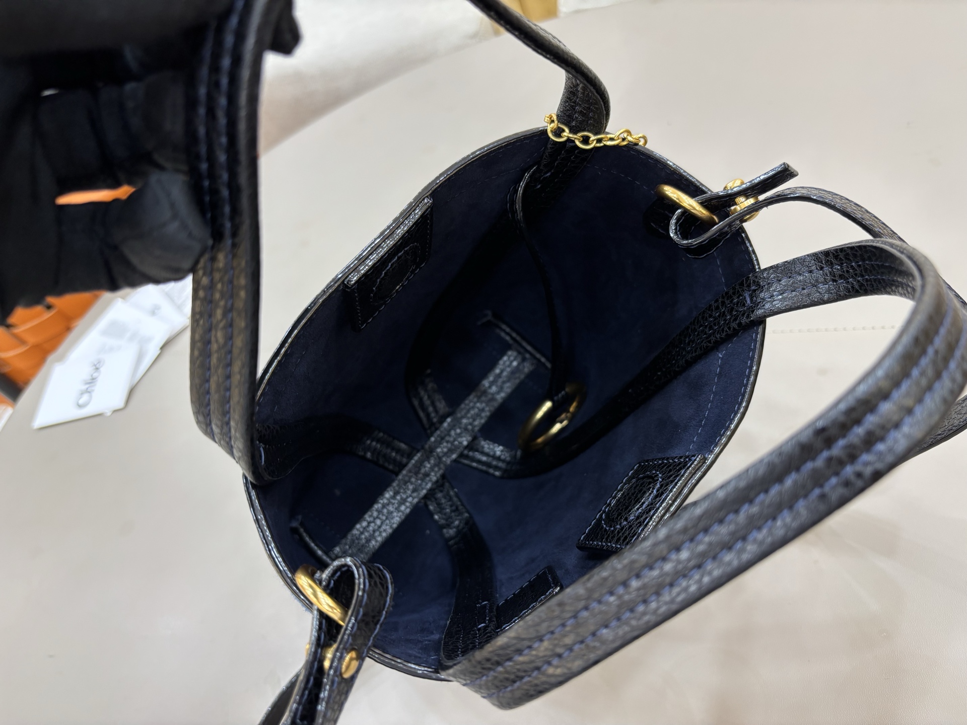 Bagsaaa Small Chloé Spin tote bag in denim - 19 cm
