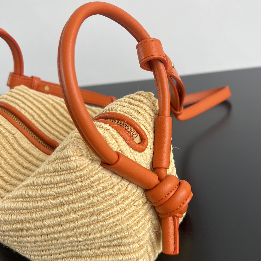 Bagsaaa B0tt*ga Ven*ta Loop Top Handle 829212 raffia - 21cm