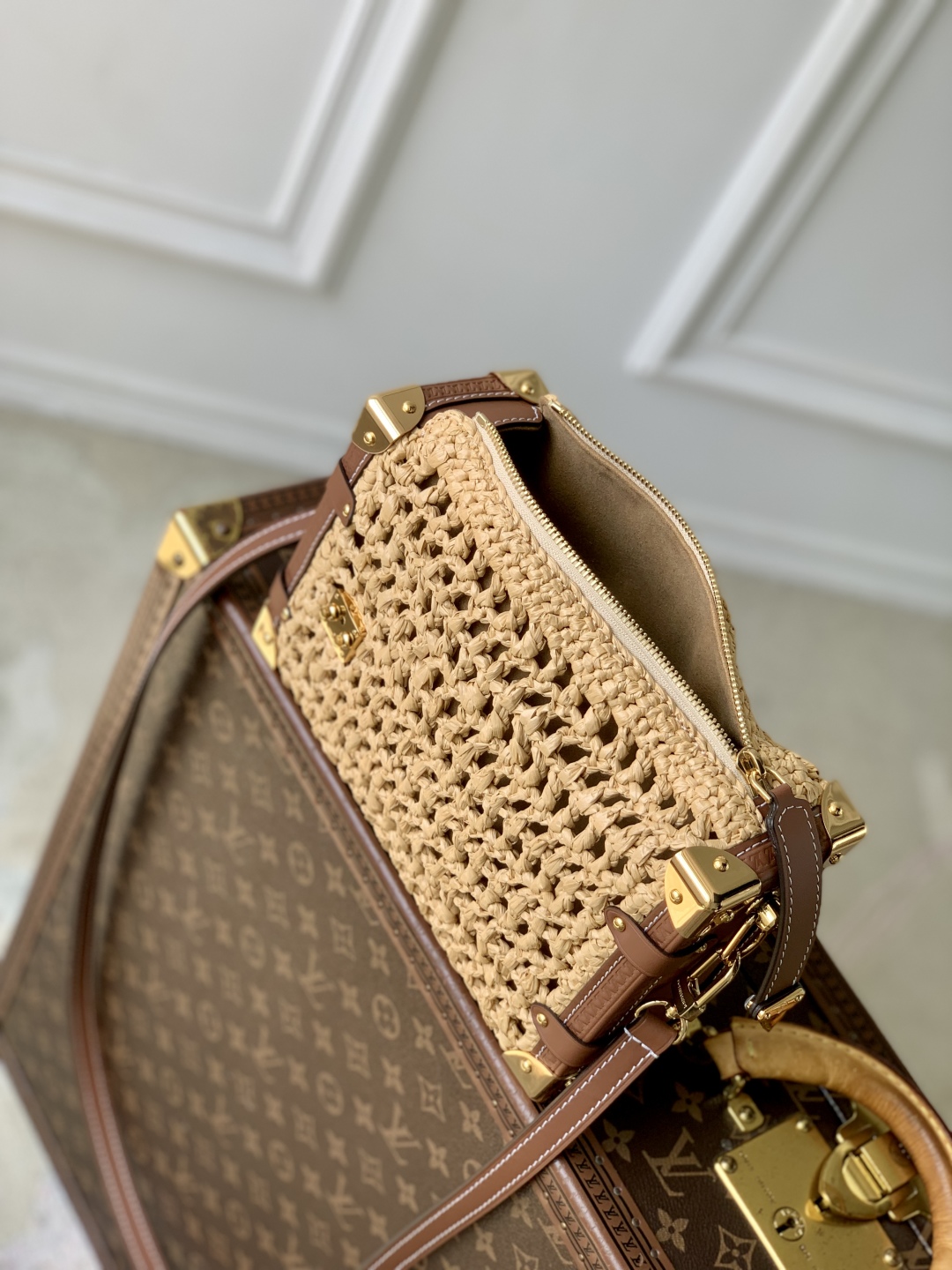 Bagsaaa LV M14405 Side Trunk MM Natural/Brown - 23.5cm