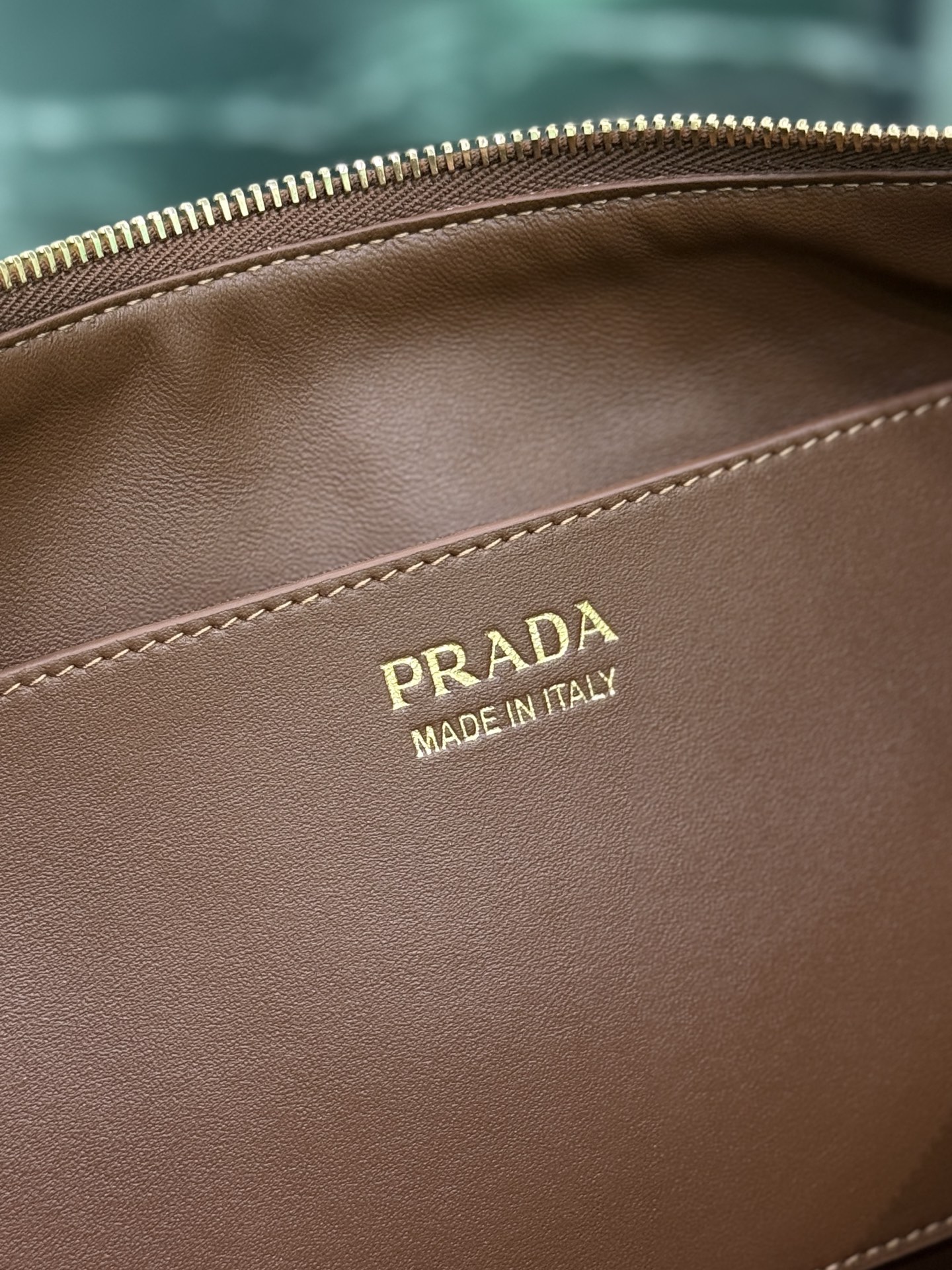 Bagsaaa Pra*a Demi-lune large suede shoulder bag 1BC255 brown - 42cm