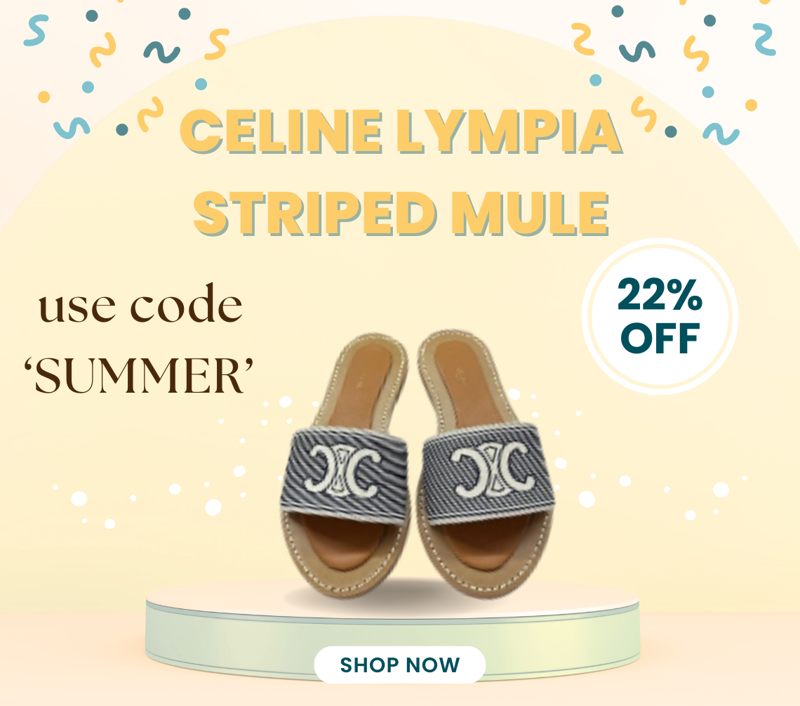 Bagsaaa Ce1i*e Lympia Mule In Striped Textile With Triomphe Blue