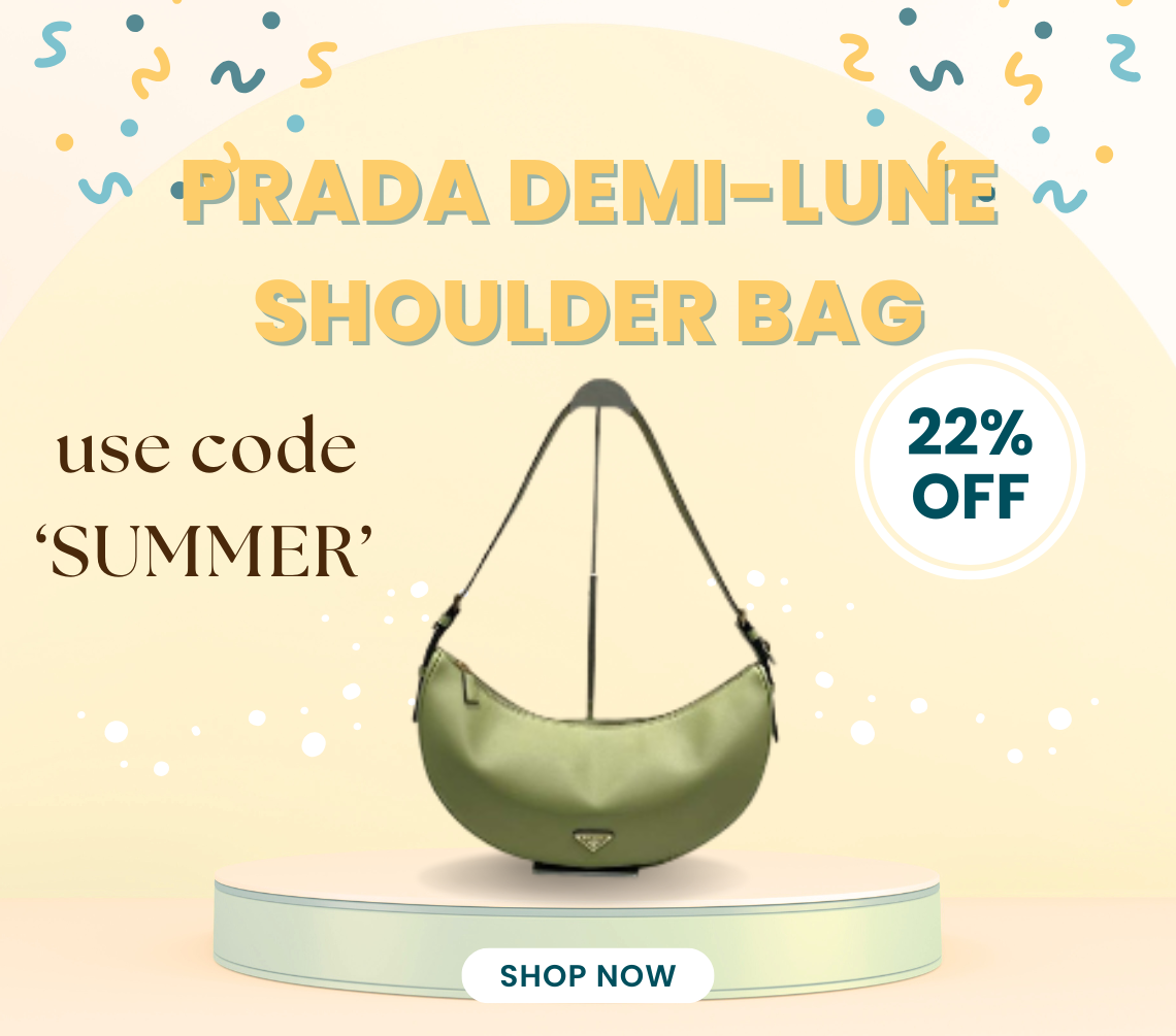 Bagsaaa Pra*a Demi-lune large leather shoulder bag 1BC255 green - 42cm