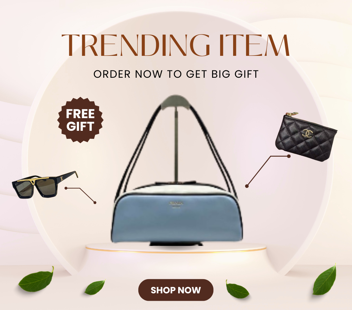 Bagsaaa Pra*a Swing smooth leather shoulder bag 1BC249 blue - 28cm