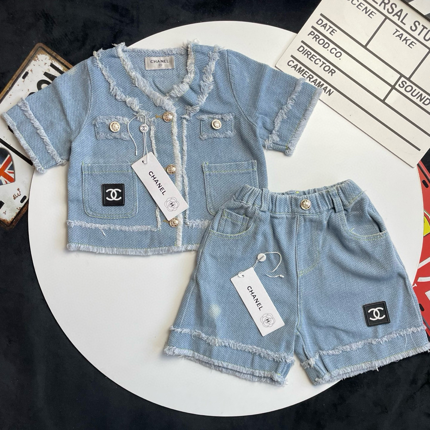 Bagsaaa Ch**el Denim Set for kid