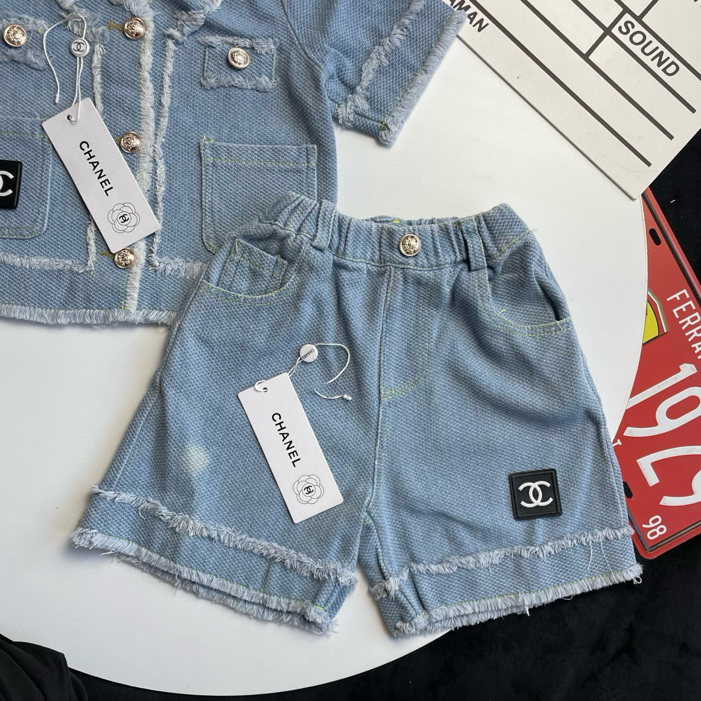 Bagsaaa Ch**el Denim Set for kid