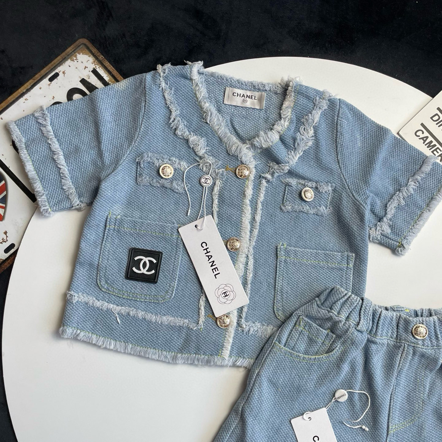 Bagsaaa Ch**el Denim Set for kid
