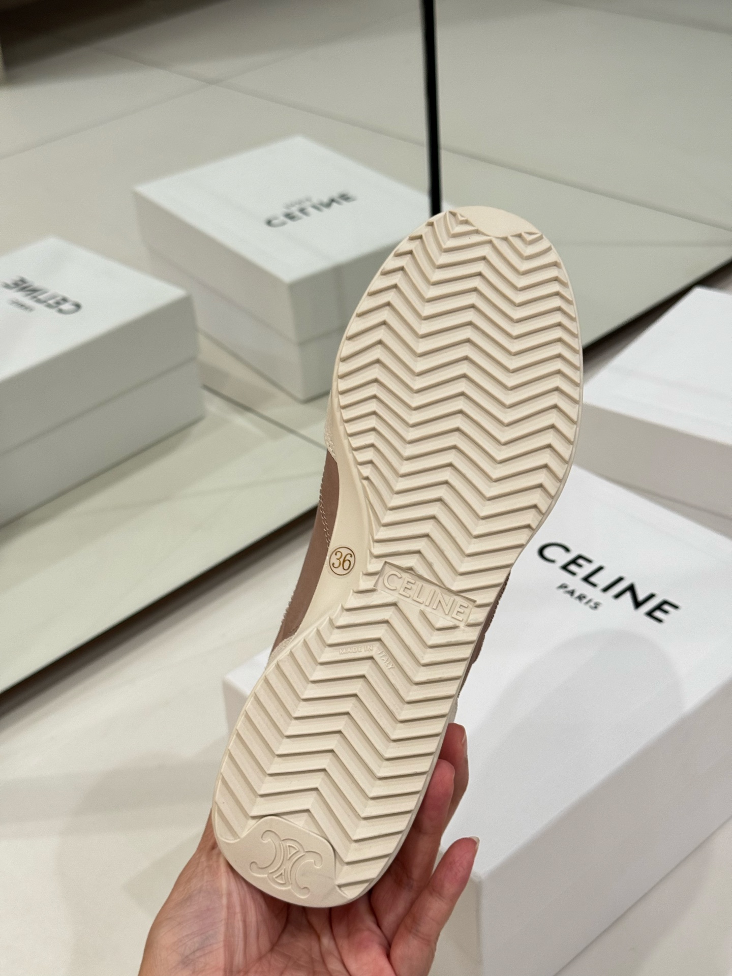 Bagsaaa Ce1i*e Racer Low Top Sneaker In Nylon, Suede Calfskin And Calfskin Pink