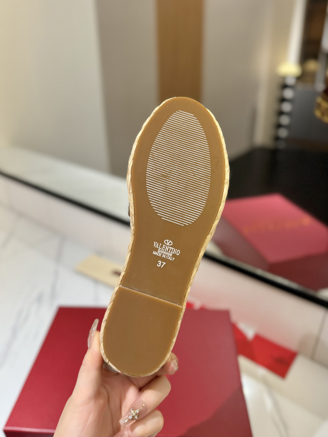 Bagsaaa Va1e*ntin0 Brown Va1e*ntin0 Garavani VLogo Slide Espadrilles