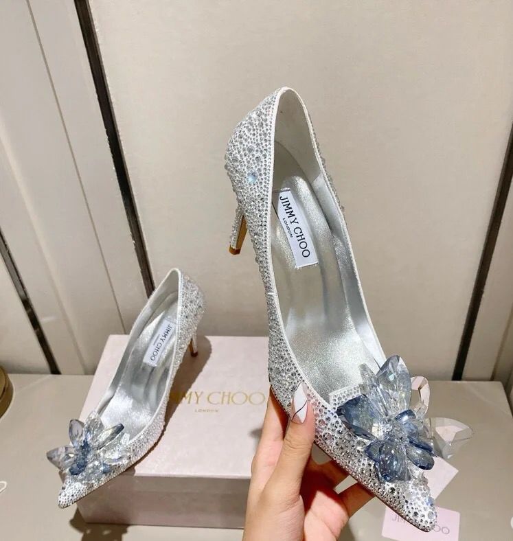 Bagsaaa J1m*y Ch00 Avril Crystal Covered Pointy Toe Pumps