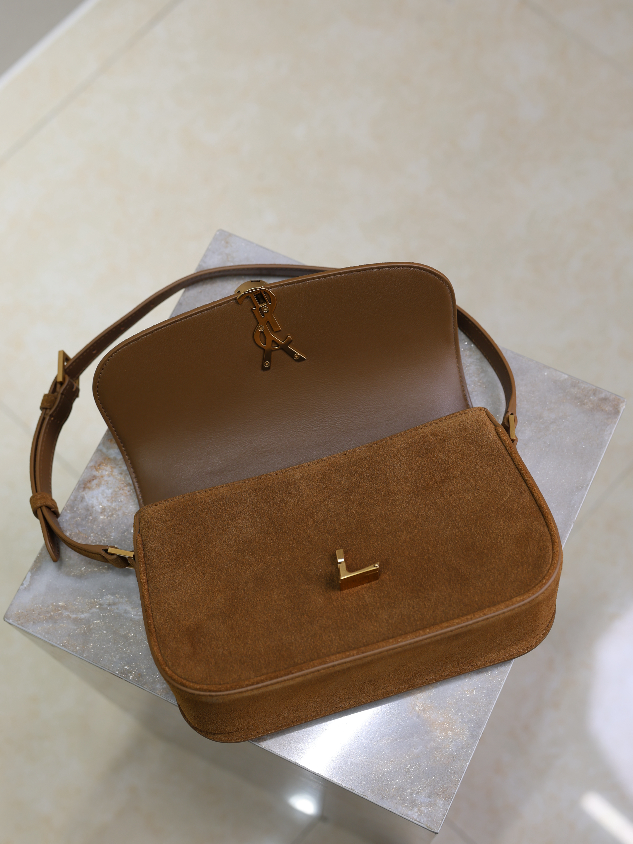 Bagsaaa Y51 SOLFERINO medium in suede 832330 brown - 24.5cm
