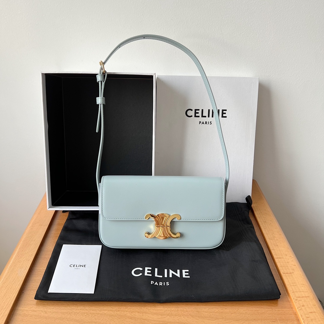 Bagsaaa Ce1i*e Shoulder Bag Claude In Natural Calfskin 194143 blue - 20.5cm