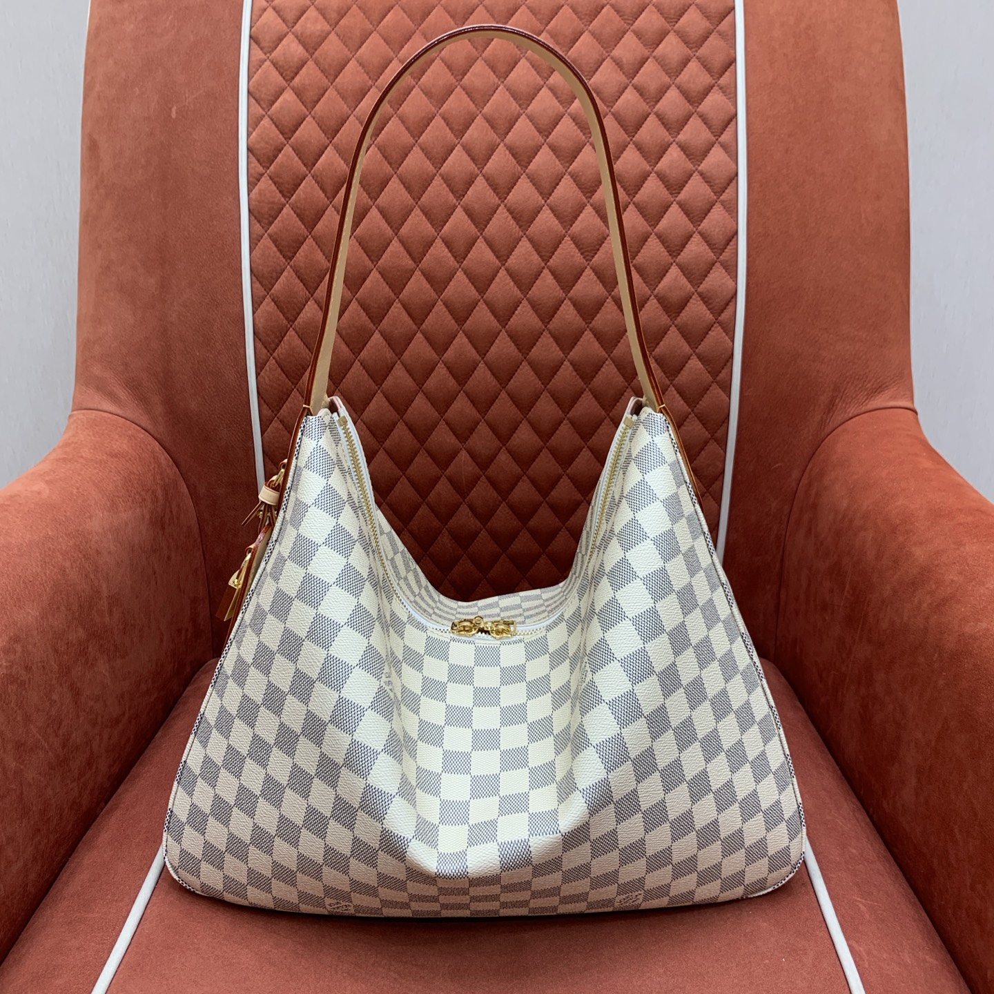 Bagsaaa LV N00126 Slouchy MM Bag Damier Azur - 40cm