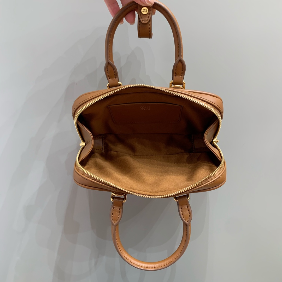 Bagsaaa Miu Miu Arcadie leather mini-bag 5BP088 brown - 19cm