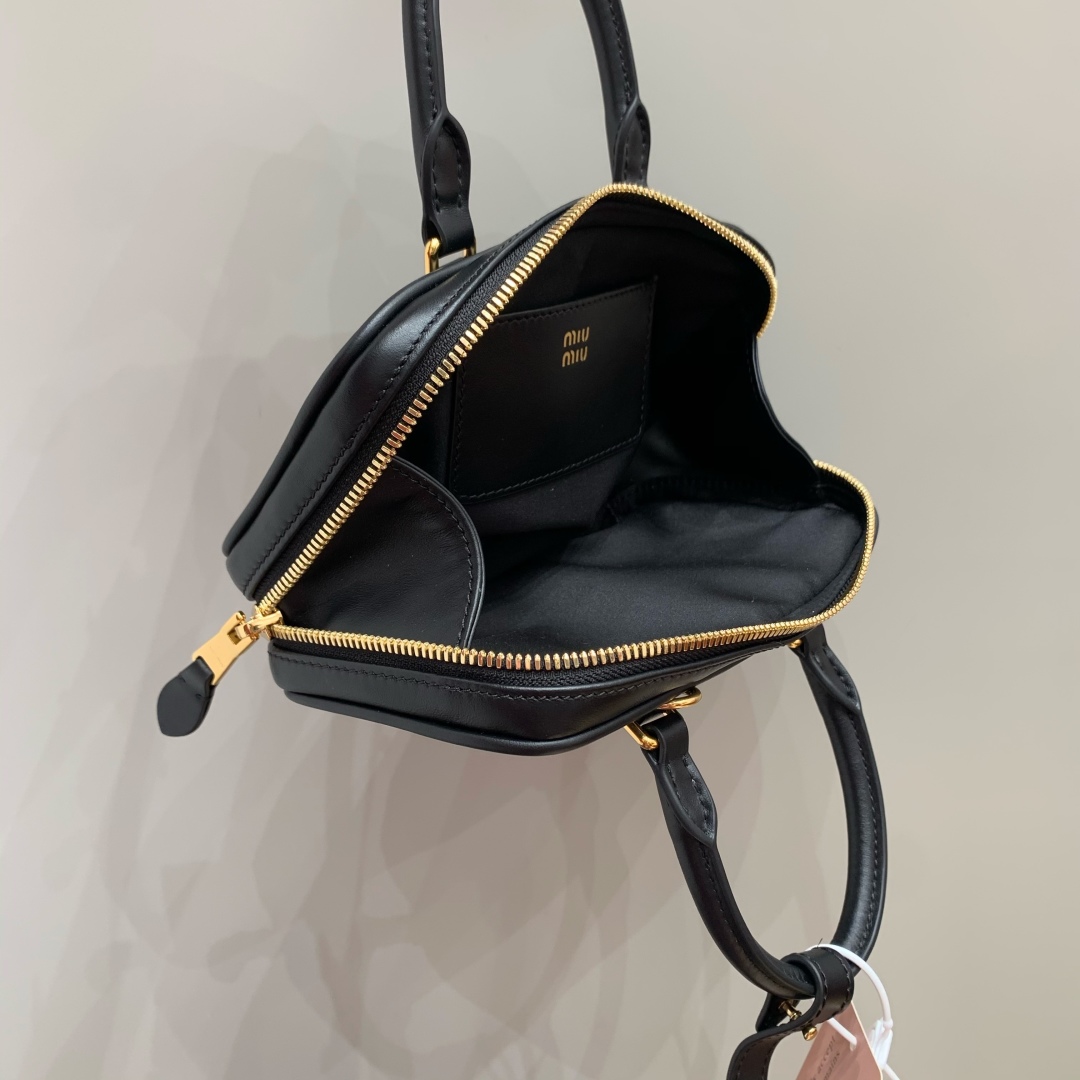 Bagsaaa Miu Miu Arcadie leather mini-bag 5BP088 black - 19cm