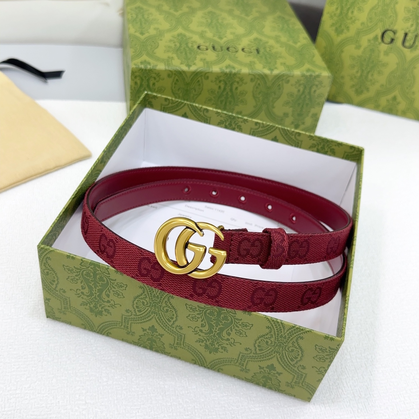 Bagsaaa Gvc*1 Belt Red & Gold - 2cm