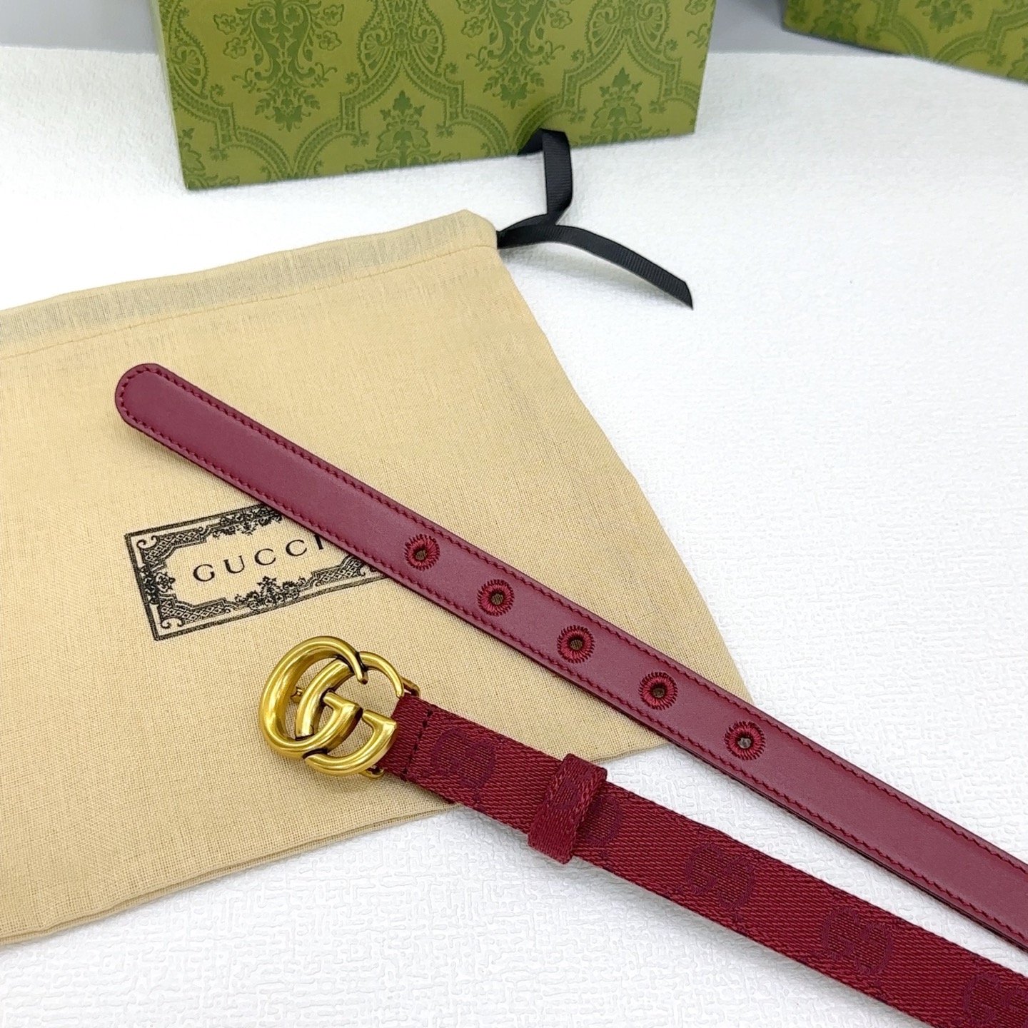 Bagsaaa Gvc*1 Belt Red & Gold - 2cm