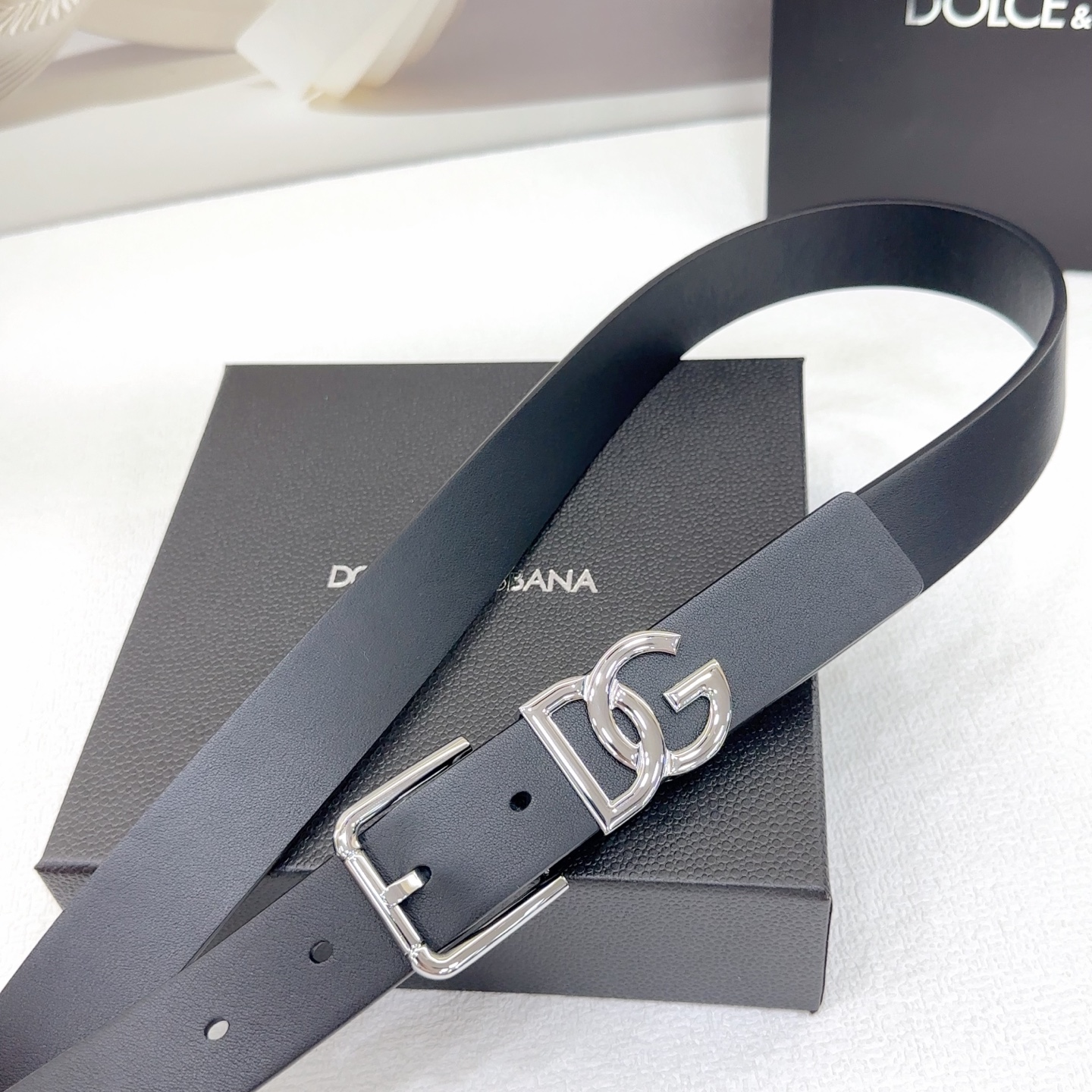 Bagsaaa D&G Belt Black & Silver - 3cm