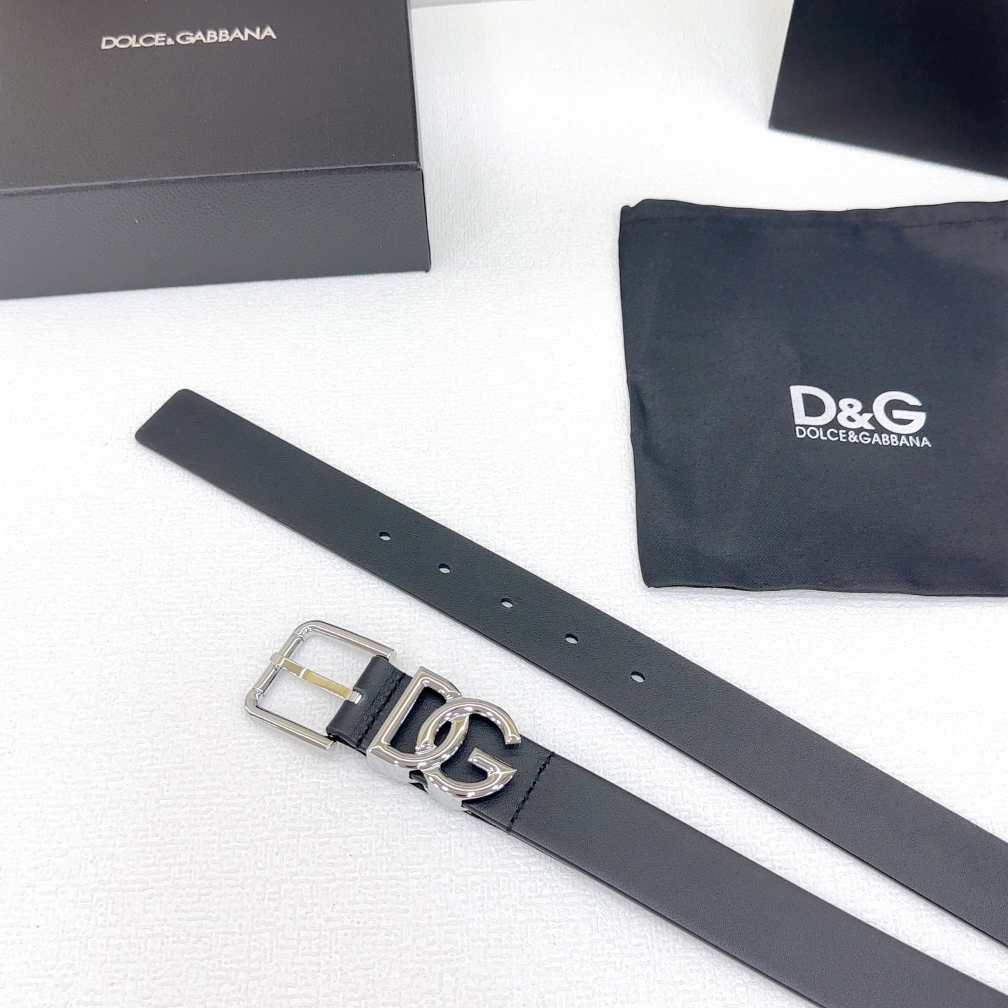 Bagsaaa D&G Belt Black & Silver - 3cm