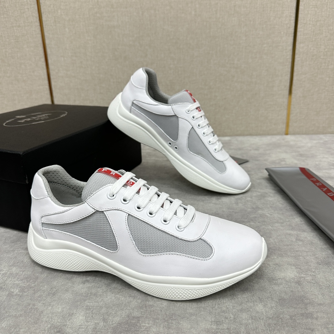 Bagsaaa Pra*a America's Cup Soft rubber and bike fabric sneakers white