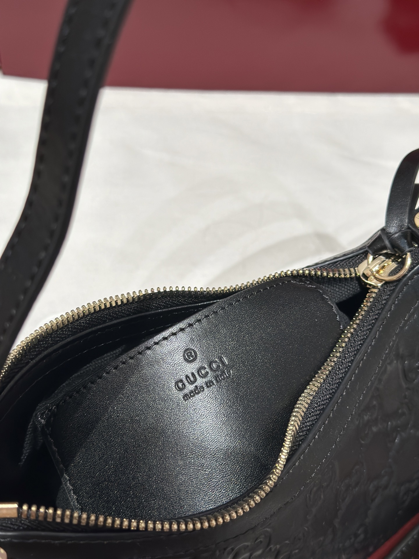 Bagsaaa Gvc*1 GG Emblem small shoulder bag 847450 black - 22cm