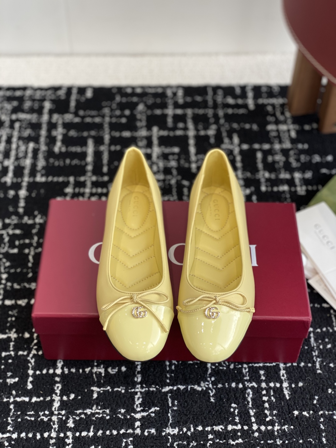 Bagsaaa Gvc*1 Women's ballet flat with Double G 835805 Yellow