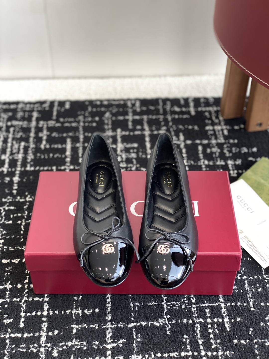 Bagsaaa Gvc*1 Women's ballet flat with Double G 835805 Black