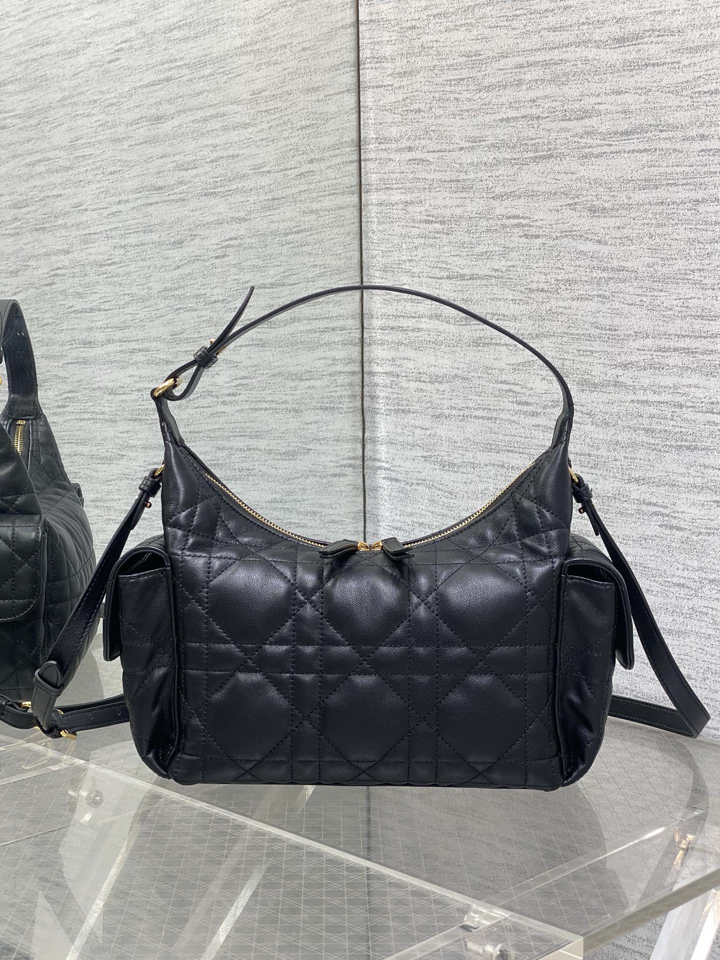 Bagsaaa D10r Medium D-Dream Bag Black Macrocannage Lambskin - 28cm