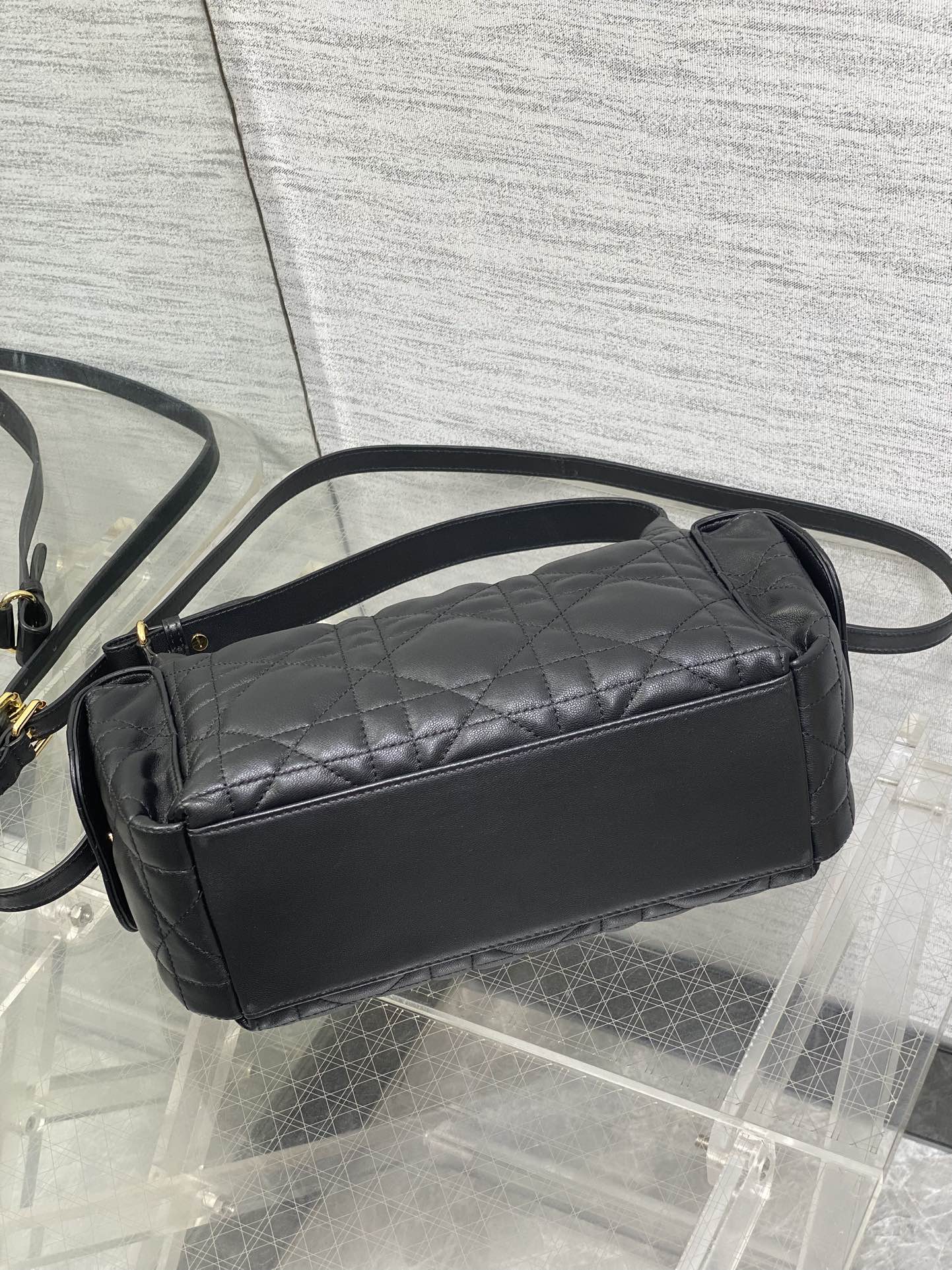 Bagsaaa D10r Medium D-Dream Bag Black Macrocannage Lambskin - 28cm