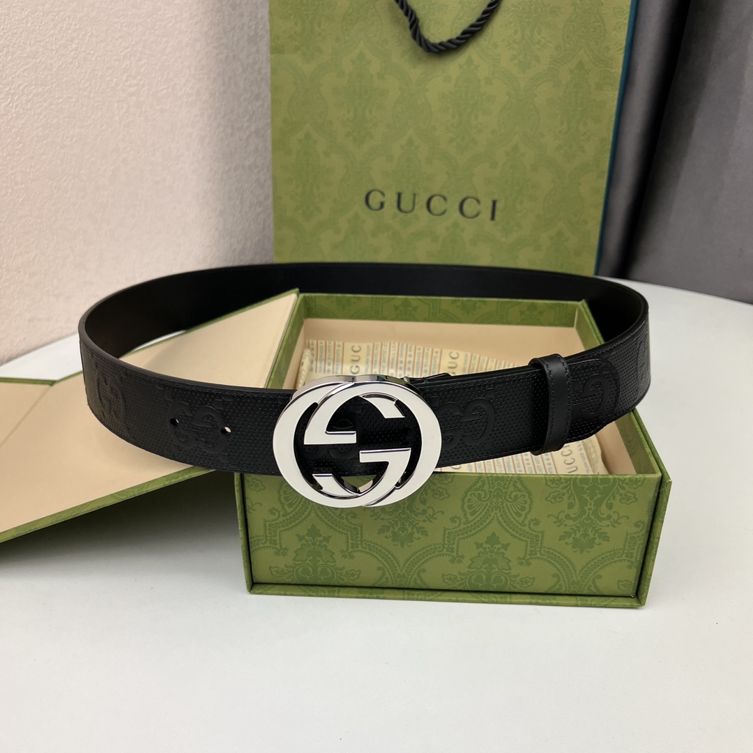 Bagsaaa Gvc*1 Black Belt & Silver - 4cm