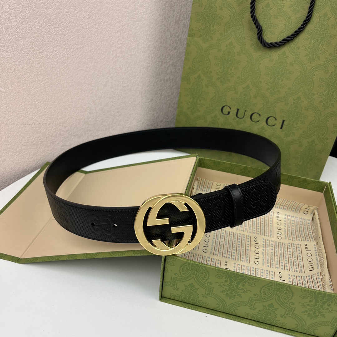 Bagsaaa Gvc*1 Black Belt & Gold - 4cm