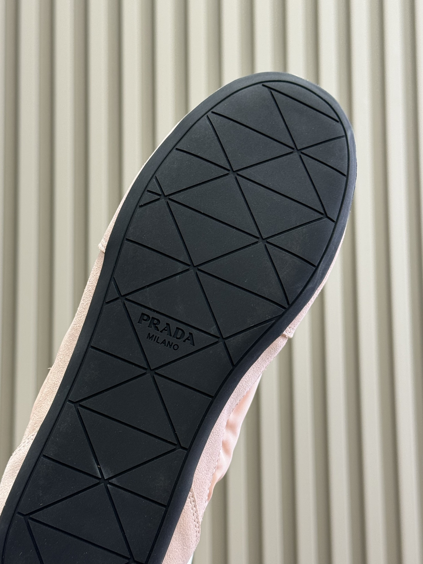 Bagsaaa Pra*a Collapse Re-Nylon and suede elasticized sneakers pink