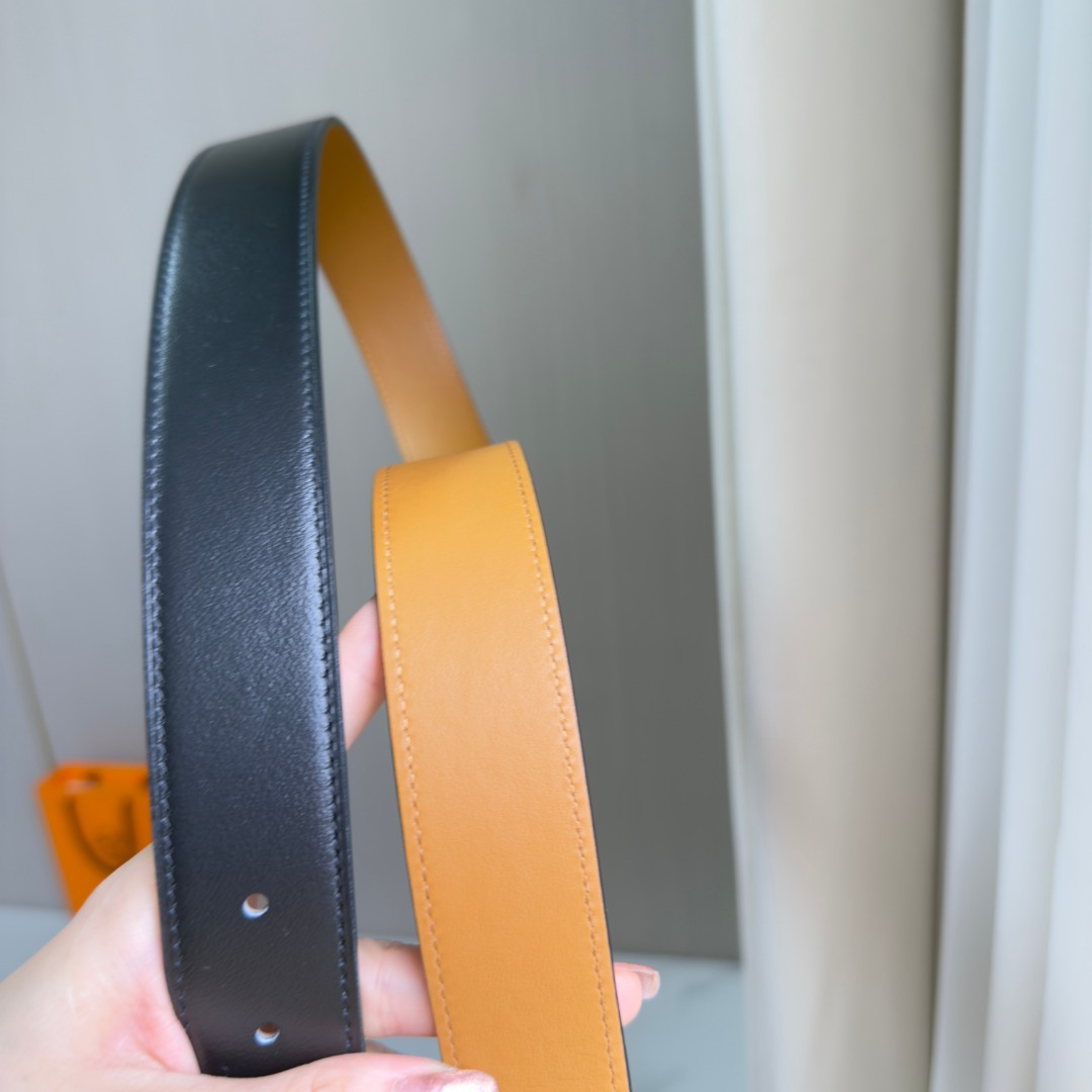 Bagsaaa H**me5 Belt Black & Silver - 3.5cm