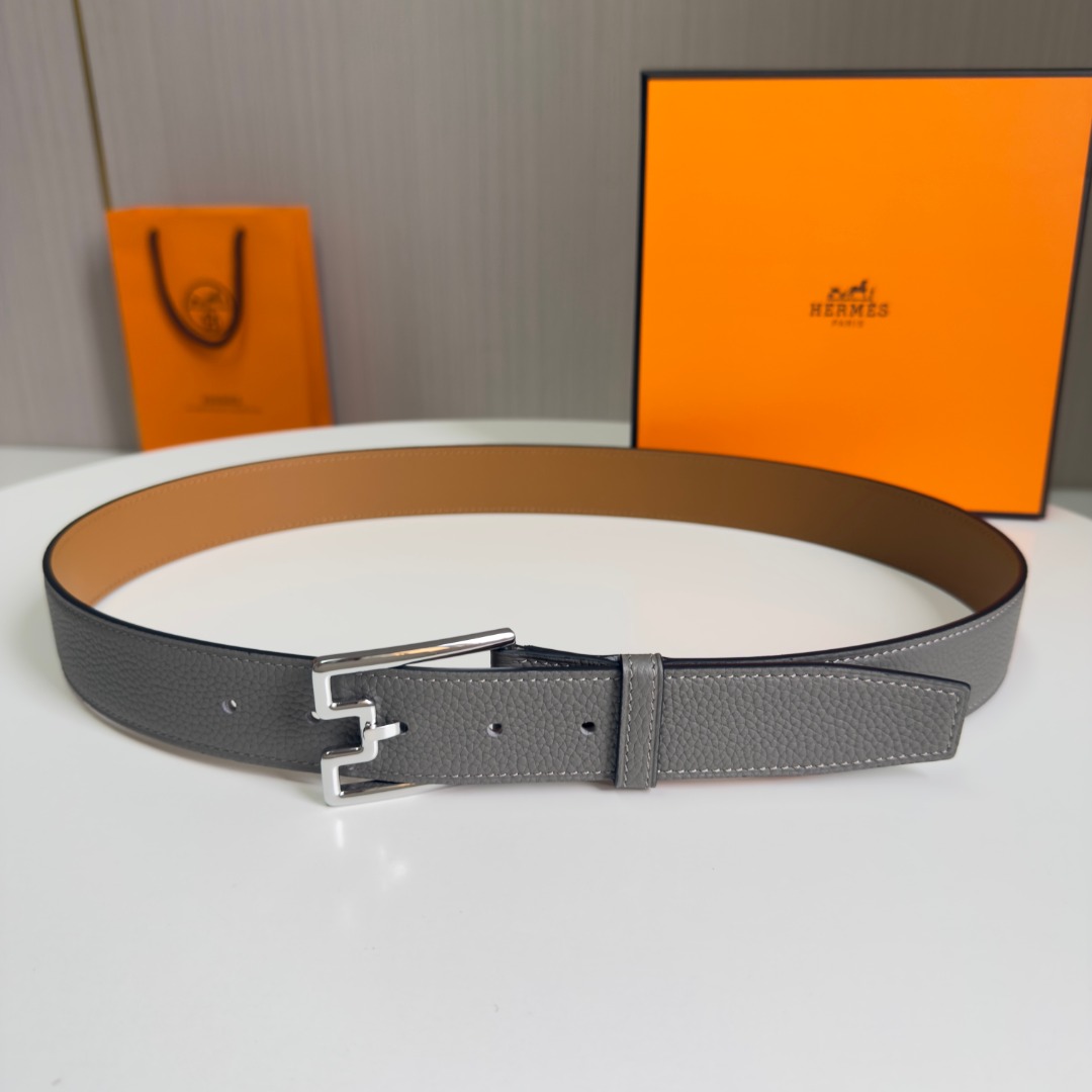Bagsaaa H**me5 Belt Gray & Silver - 3.5cm