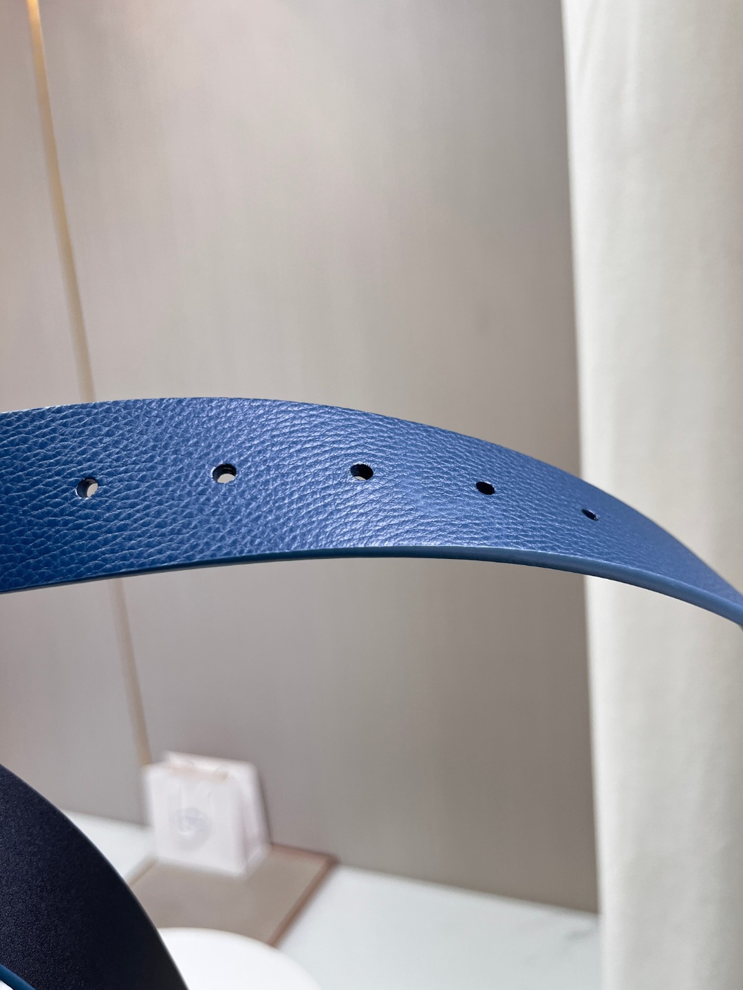 Bagsaaa Pra*a Belt Blue & Silver - 3.5cm
