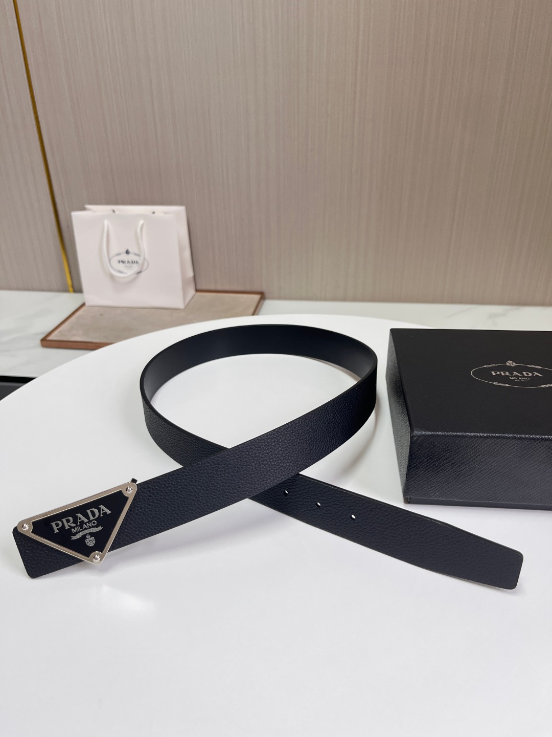 Bagsaaa Pra*a Belt Black & Silver - 3.5cm